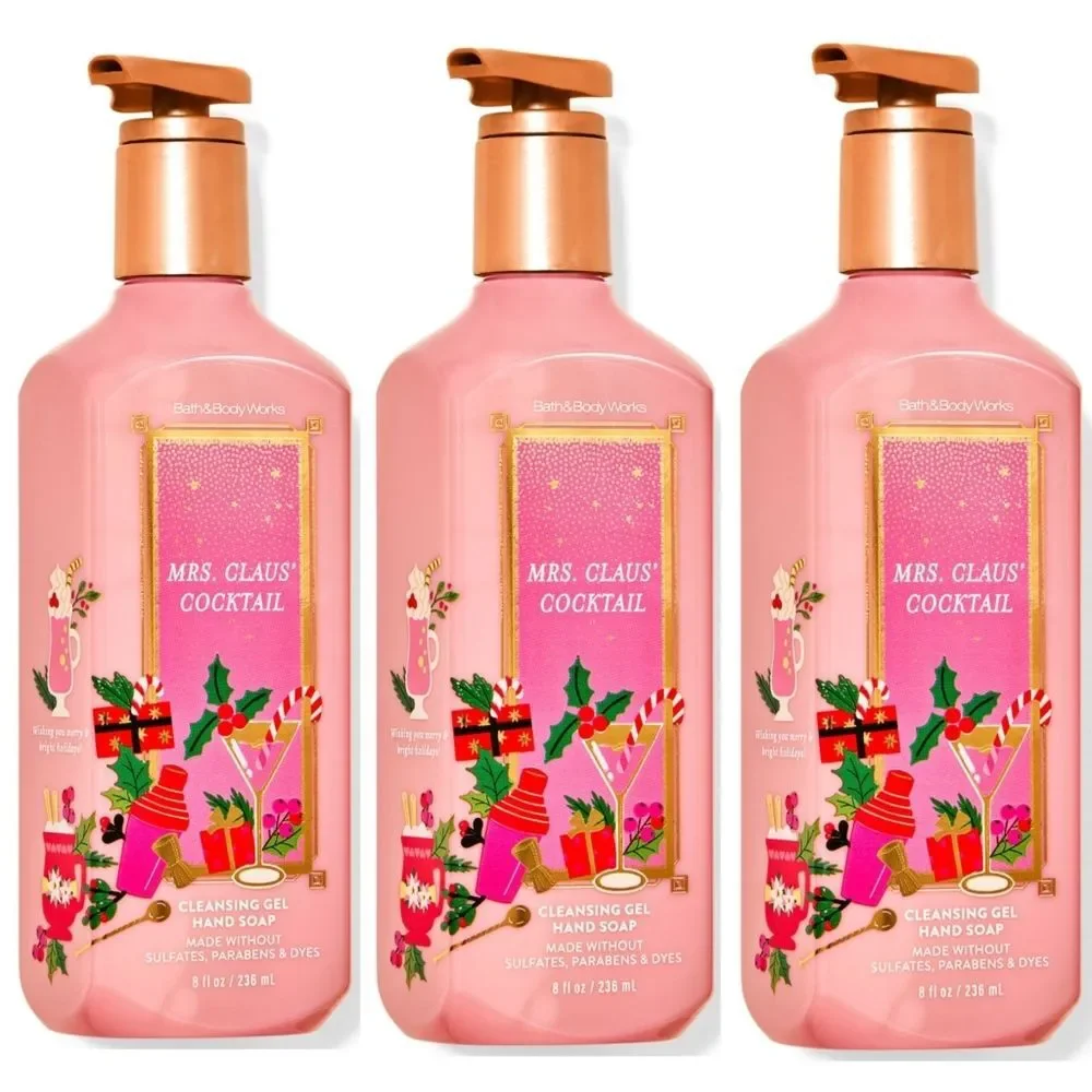 Bath & Body Works Mrs. Claus' Cocktail Hand Soap Set of 3 NEW